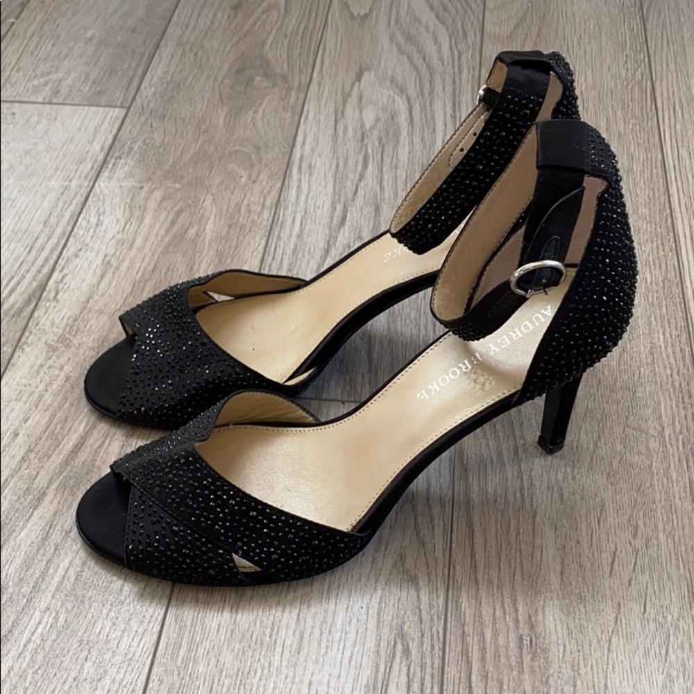Audrey Brooke black crystal heels